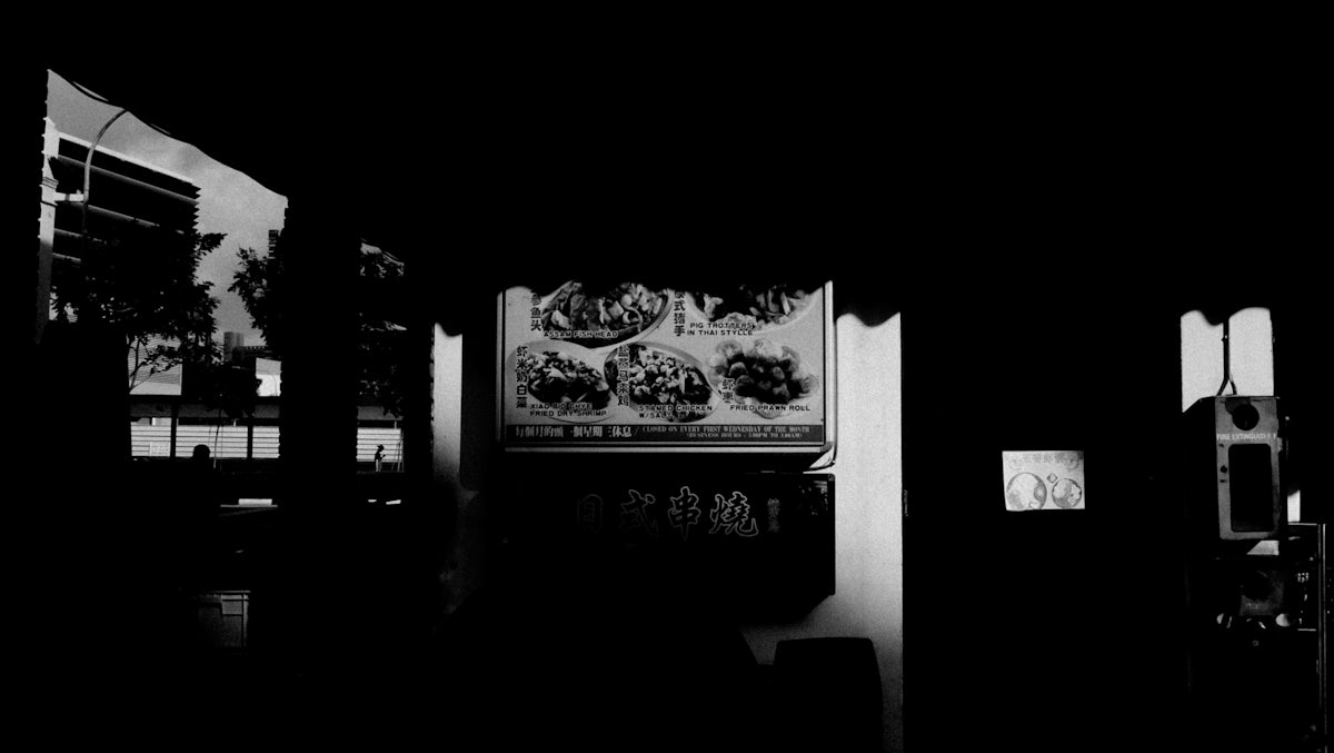 black and white abstract painting