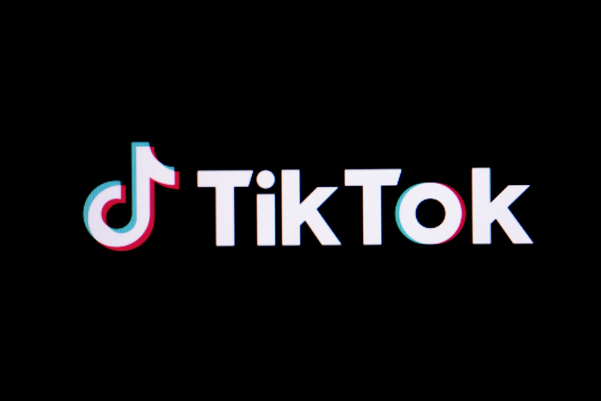 The tiktok logo on a black background