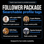 FOLLOWER X / TWITTER DA PROFILI CRYPTO REALI ₿ • UTENTI ATTIVI, SENZA BOT E AD ALTA STABILITÀ