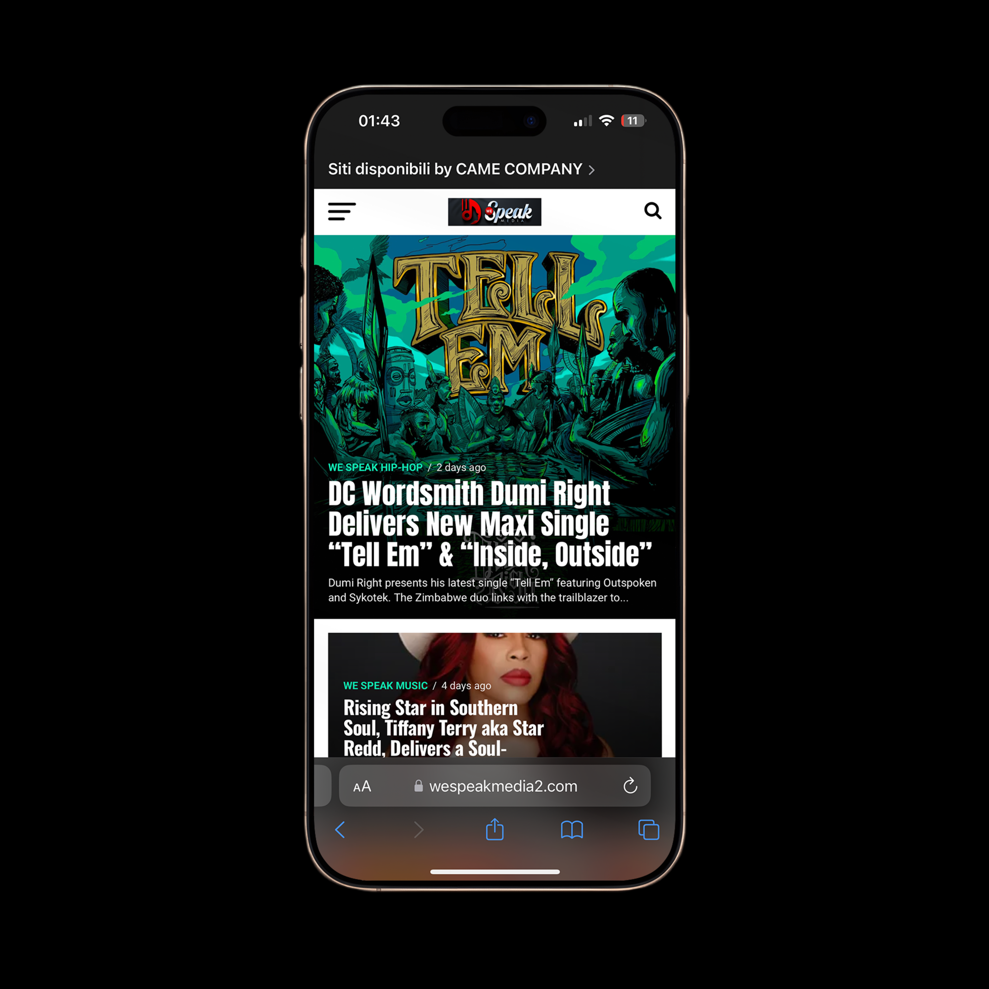 Articolo su WeSpeakMedia2.com - Camecompany