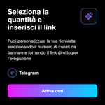 BAN CHANNEL-GROUP - Seleziona la quantità e inserisci il link: Puoi personalizzare la tua richiesta selezionando il numero di canali da bannare e fornendo il link diretto per l'erogazione