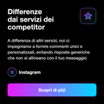 COMMENTI AMERICANI 🇺🇸 USA • Custom Top Personalizzti - Differenze dai servizi dei competitor: A differenza di altri servizi, noi ci impegniamo a fornire commenti unici e personalizzati, evitando risposte generiche che non si allineano con il tuo messaggio
