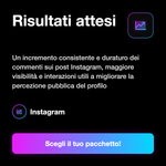 COMMENTI AMERICANI 🇺🇸 USA • Standard - Risultati attesi: Un incremento consistente e duraturo dei commenti sui post Instagram, maggiore visibilità e interazioni utili a migliorare la percezione pubblica del profilo