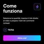 Commenti TikTok Personalizzati ✍️ • Custom Comments - Come funziona: Seleziona la quantità, inserisci il link diretto al video e prepara i testi dei commenti richiesti