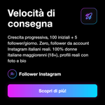 FOLLOWER DONNE ITALIANE 18+ • Fanbase Femminile - Velocità di consegna: Crescita progressiva, 100 iniziali + 5 follower/giorno. Zero, follower da account Instagram italiani reali. 100% donne italiane maggiorenni (18+), profili reali con foto e bio