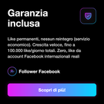 LIKE/FOLLOWER PAGE INTERNAZIONALI • Economici Globale - Garanzia inclusa: Like permanenti, nessun reintegro (servizio economico). Crescita veloce, fino a 100.000 like/giorno totali. Zero, like da account Facebook internazionali reali