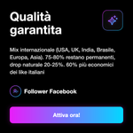 LIKE/FOLLOWER PAGE INTERNAZIONALI • Economici Globale - Qualità garantita: Mix internazionale (USA, UK, India, Brasile, Europa, Asia). 75-80% restano permanenti, drop naturale 20-25%. 60% più economici dei like italiani