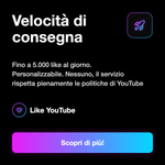 LIKE - Velocità di consegna: Fino a 5.000 like al giorno. Personalizzabile. Nessuno, il servizio rispetta pienamente le politiche di YouTube