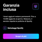 AGGIUNTA BRANI AI PREFERITI - Garanzia inclusa: I brani aggiunti restano permanenti. Fino a 10.000 aggiunte al giorno. Nessuno, il servizio rispetta le politiche di Spotify