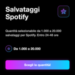 comprare-aggiunta-brani-ai-preferiti-italiani-spotify - Salvataggi Spotify: Quantità selezionabile da 1.000 a 20.000 salvataggi per Spotify. Entro 24-48 ore