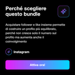BUNDLE GROWTH • Follower + Like Italiani 🚀 - Perché scegliere questo bundle: Acquistare follower e like insieme permette di costruire un profilo più equilibrato, perché non cresce solo il numero sul profilo ma aumenta anche il coinvolgimento