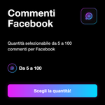 Commenti Facebook Italiani 🇮🇹 • Engagement Post - Commenti Facebook: Quantità selezionabile da 5 a 100 commenti per Facebook