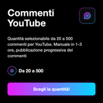 COMMENTI ITALIANI PERSONALIZZATI - Commenti YouTube: Quantità selezionabile da 20 a 500 commenti per YouTube. Manuale in 1-3 ore, pubblicazione progressiva dei commenti