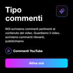 COMMENTI ITALIANI INERENTI • Pertinenti al Video - Tipo commenti: NOI scriviamo commenti pertinenti al contenuto del video. Guardiamo il video, scriviamo commenti rilevanti, pubblichiamo