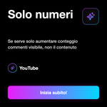 COMMENTI YOUTUBE Random Internazionali • Economici - Solo numeri: Se serve solo aumentare conteggio commenti visibile, non il contenuto
