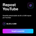 Condivisioni YouTube 🔁 • Social Shares - Repost YouTube: Quantità selezionabile da 50 a 5.000 repost per YouTube
