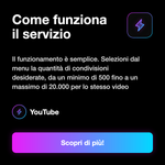 Condivisioni YouTube 🔁 • Social Shares - Come funziona il servizio: Il funzionamento è semplice. Selezioni dal menu la quantità di condivisioni desiderate, da un minimo di 500 fino a un massimo di 20.000 per lo stesso video