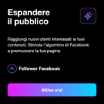 FOLLOWER - Espandere il pubblico: Raggiungi nuovi utenti interessati ai tuoi contenuti. Stimola l’algoritmo di Facebook a promuovere la tua pagina