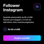 FOLLOWER ITALIANI MIRATI - Follower Instagram: Quantità selezionabile da 50 a 5.000 follower per Instagram. In 0-24 ore dall'ordine, inizio crescita progressiva