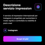 IMPRESSION + VIEWS • 100% Organic insights for Real - Descrizione servizio impression: Il servizio di impression internazionali per Instagram è progettato per aumentare in modo rapido e controllato la visibilità di post e reel