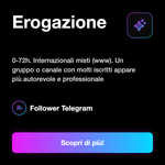 ISCRITTI CANALI - Erogazione: 0-72h. Internazionali misti (www). Un gruppo o canale con molti iscritti appare più autorevole e professionale