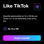 Like TikTok Italiani 🇮🇹 • Engagement Video Italia - Like TikTok: Quantità selezionabile da 10 a 100 like per TikTok. In 1-3 ore dall'ordine, inizio arrivo like