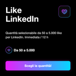 LIKE - Like LinkedIn: Quantità selezionabile da 50 a 5.000 like per LinkedIn. Immediata / 12 h