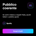 PLAY TRACK ITALIANI - Pubblico coerente: Se canti in italiano o targetti l'Italia, ascolti italiani = pubblico giusto