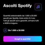 PLAY REALI BRANI - Ascolti Spotify: Quantità selezionabile da 1.000 a 20.000 ascolti per Spotify. Inizio entro 2-4 ore. Tutti gli ascolti sono garantiti, arrivano tutti e NON si tolgono