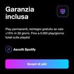 PLAY PLAYLIST ITALIANI - Garanzia inclusa: Play permanenti, reintegro gratuito se calo >10% in 30 giorni. Fino a 5.000 play/giorno totali sulla playlist