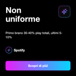 PLAY PLAYLIST ITALIANI - Non uniforme: Primo brano 30-40% play totali, ultimi 5-10%