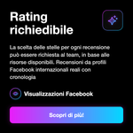 RECENSIONI PAGE INTERNAZIONALI • Economico - Rating richiedibile: La scelta delle stelle per ogni recensione può essere richiesta al team, in base alle risorse disponibili. Recensioni da profili Facebook internazionali reali con cronologia