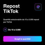 TIKTOK SHARE - Repost TikTok: Quantità selezionabile da 10 a 5.000 repost per TikTok