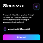 VISUALIZZAZIONI - Sicurezza: Nessun rischio di ban grazie a strategie conformi alle politiche di Facebook. Visualizzazioni di alta qualità per valorizzare i tuoi contenuti