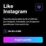 LIVE VIEW + LIKE - Like Instagram: Quantità selezionabile da 20 a 5.000 like per Instagram. Immediata, con erogazione garantita per il tuo evento live