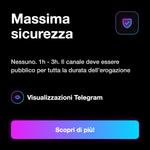 VISUALIZZAZIONI AUTOMATICHE - Massima sicurezza: Nessuno. 1h - 3h. Il canale deve essere pubblico per tutta la durata dell’erogazione