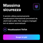 VISUALIZZAZIONI - Massima sicurezza: Il servizio utilizza esclusivamente visualizzazioni internazionali provenienti da utenti reali e attivi. Non vengono impiegati bot né sistemi automatizzati