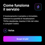 VISUALIZZAZIONI - Come funziona il servizio: Il funzionamento è semplice e immediato. Selezioni la quantità di visualizzazioni TikTok desiderata, inserisci il link del video e completi l’ordine