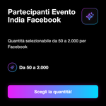 Partecipanti Evento Facebook India 🇮🇳 • Visibilità Evento - Partecipanti Evento India Facebook: Quantità selezionabile da 50 a 2.000 per Facebook