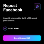 Condivisioni Facebook 🔁 • Post Shares - Repost Facebook: Quantità selezionabile da 10 a 500 repost per Facebook