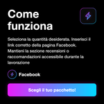 Recensioni Facebook USA 🇺🇸 • Feedback Pagina - Come funziona: Seleziona la quantità desiderata. Inserisci il link corretto della pagina Facebook. Mantieni la sezione recensioni o raccomandazioni accessibile durante la lavorazione