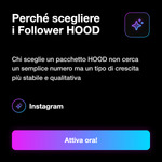 FOLLOWER REALI HOOD - Perché scegliere i Follower HOOD: Chi sceglie un pacchetto HOOD non cerca un semplice numero ma un tipo di crescita più stabile e qualitativa