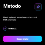 FOLLOWER X / TWITTER DA PROFILI CRYPTO REALI ₿ • UTENTI ATTIVI, SENZA BOT E AD ALTA STABILITÀ - Metodo: Utenti registrati, senza i comuni account BOT automatici