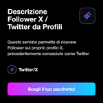 FOLLOWER X / TWITTER DA PROFILI CRYPTO REALI ₿ • UTENTI ATTIVI, SENZA BOT E AD ALTA STABILITÀ - Descrizione Follower X / Twitter da Profili: Questo servizio permette di ricevere Follower sul proprio profilo X, precedentemente conosciuto come Twitter