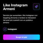 Like Instagram Armeni 🇦🇲 • Engagement e Visibilità - Like Instagram Armeni: Servizio per aumentare i like Instagram con targeting Armenia e rendere le interazioni del post più coerenti con un pubblico armeno