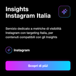 Insights Instagram Italia 🇮🇹 • Metriche e Visibilità - Insights Instagram Italia: Servizio dedicato a metriche di visibilità Instagram con targeting Italia, per contenuti compatibili con gli Insights