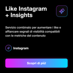 Like Instagram + Insights 📊 • Engagement e Metriche - Like Instagram + Insights: Servizio combinato per aumentare i like e affiancare segnali di visibilità compatibili con le metriche del contenuto