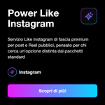 Power Like Instagram ⚡ • Engagement Premium - Power Like Instagram: Servizio Like Instagram di fascia premium per post e Reel pubblici, pensato per chi cerca un’opzione distinta dai pacchetti standard