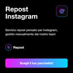 Repost Instagram 🔁 • Ripubblicazioni e Condivisioni - Repost Instagram: Servizio repost pensato per Instagram, gestito manualmente dal nostro team