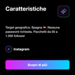 Follower Instagram Spagnoli 🇪🇸 • Crescita Profilo - Caratteristiche: Target geografico: Spagna 🇪🇸. Nessuna password richiesta. Pacchetti da 50 a 1.000 follower